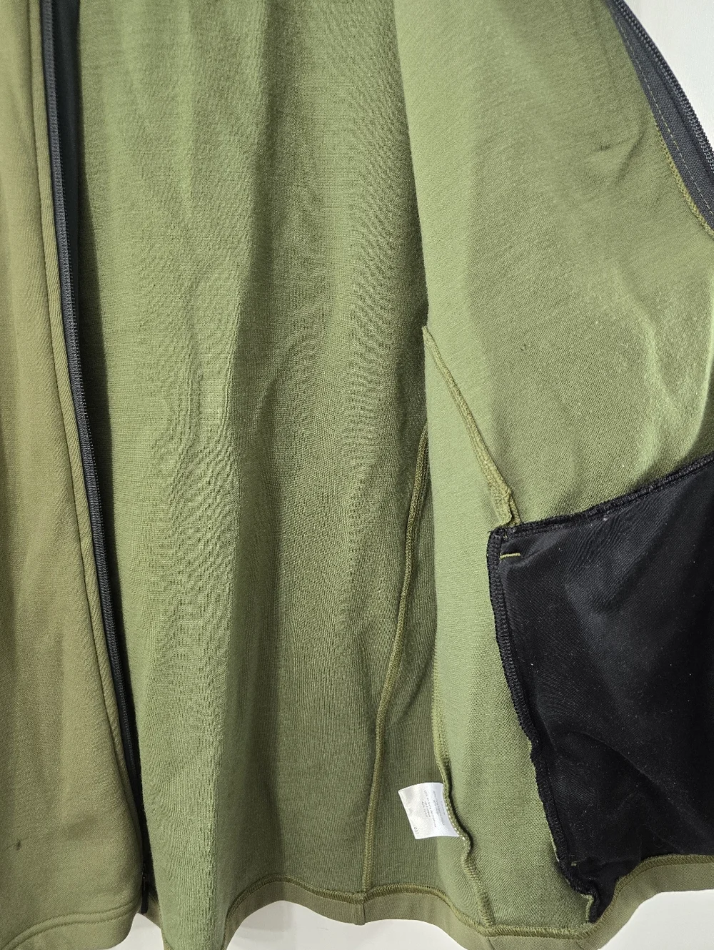 Smartwool Synergy Merino Wool Full Zip Jacket Olive Army Green Mens Size L HTF